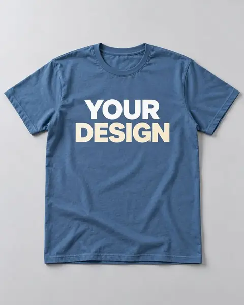Blue t-shirt with a two-color print